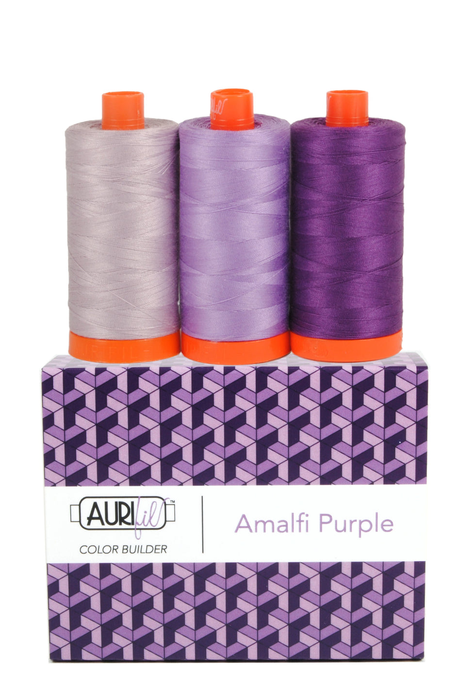 Color Builder Amalfi Purple — Aurifil 50wt Thread Set, 3 Spools