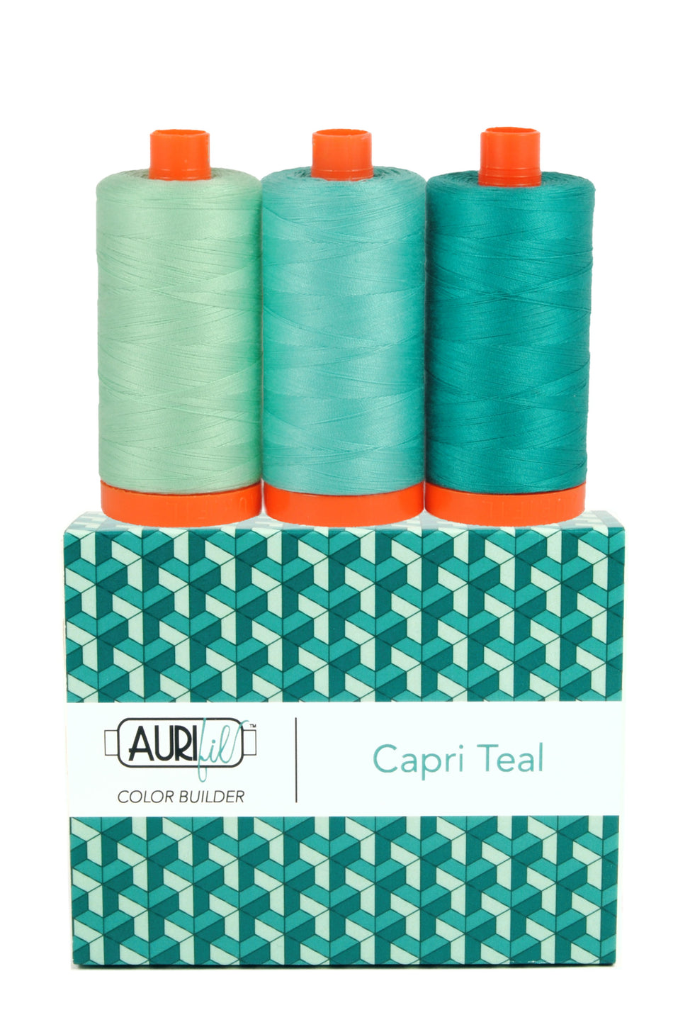Color Builder Capri Teal — Aurifil 50wt Thread Set, 3 Spools