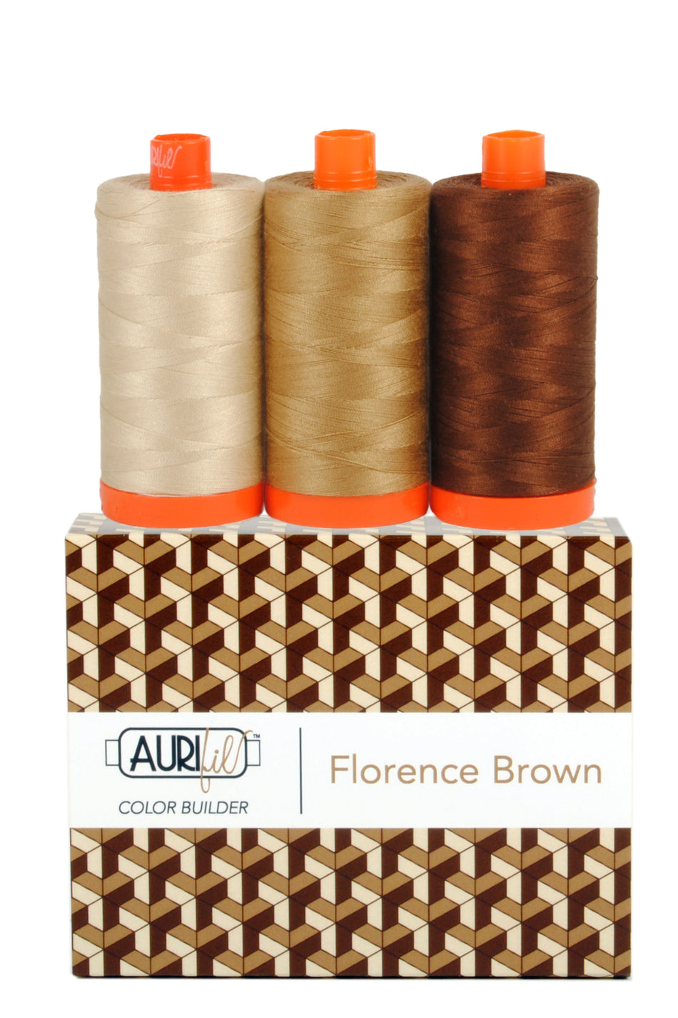 Color Builder Florence Brown — Aurifil 50wt Thread Set, 3 Spools