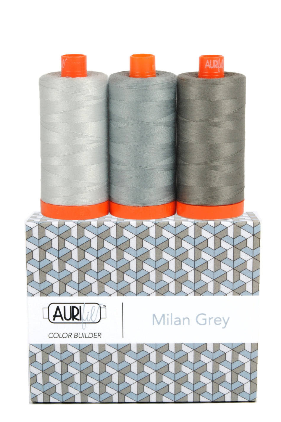 Color Builder Milan Grey — Aurifil 50wt Thread Set, 3 Spools