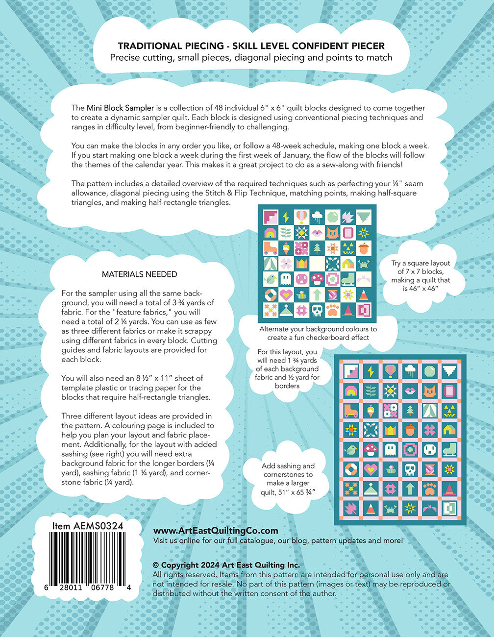 Mini Block Sampler Quilt Pattern Book - A Scrap-Fr