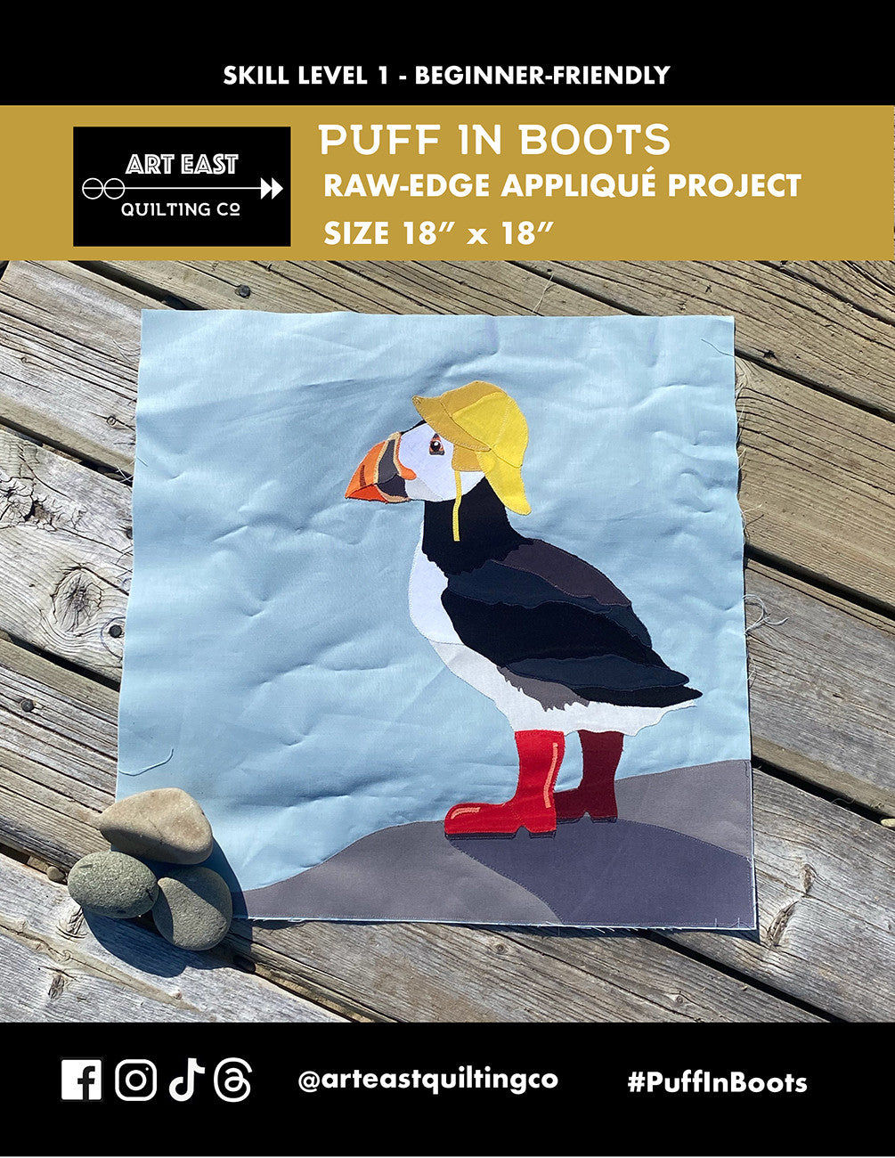 Puff In Boots - A Raw-Edge Appliqué Project
