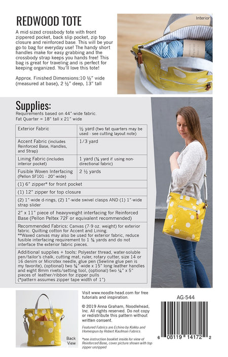 Redwood Tote Pattern