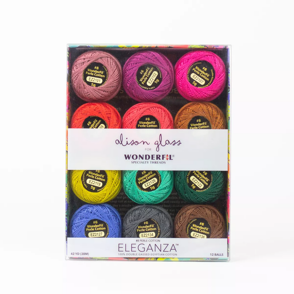 WonderFil Alison Glass Eleganza 8wt Perle Cotton 12-Ball Pack - Flora