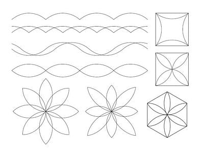 Wholecloth Quilting Ideas: Block 2 (Angle & Curve)