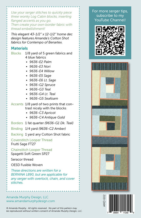 Wonky Log Cabin Runner Pattern