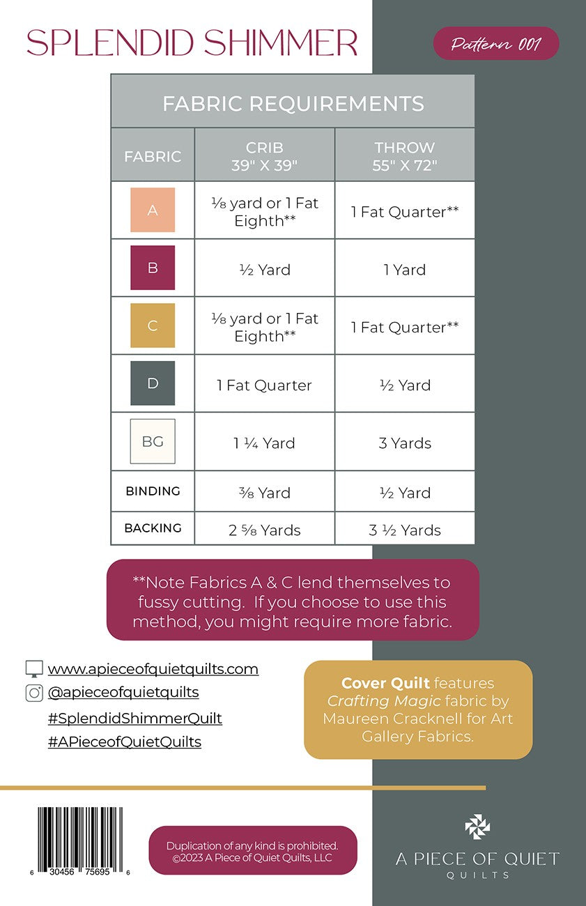 Splendid Shimmer Quilt Pattern