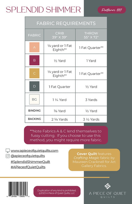 Splendid Shimmer Quilt Pattern