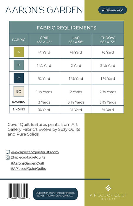 Aaron's Garden Quilt Pattern