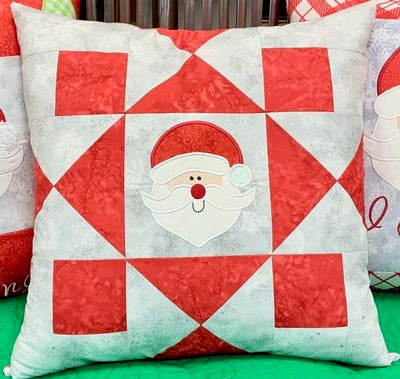 3 Pillows with Santa Machine Embroidery