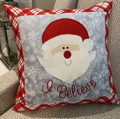 3 Pillows with Santa Machine Embroidery