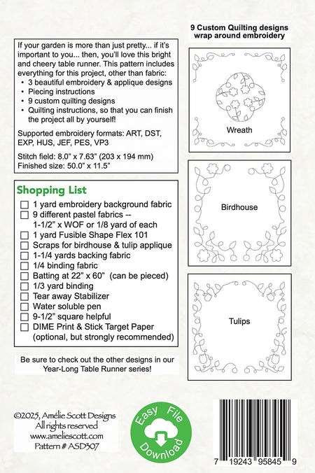 Nearer… in the Garden Table Runner
