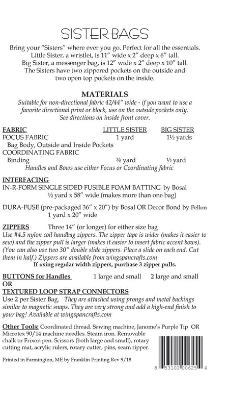 Sister Bags Pattern