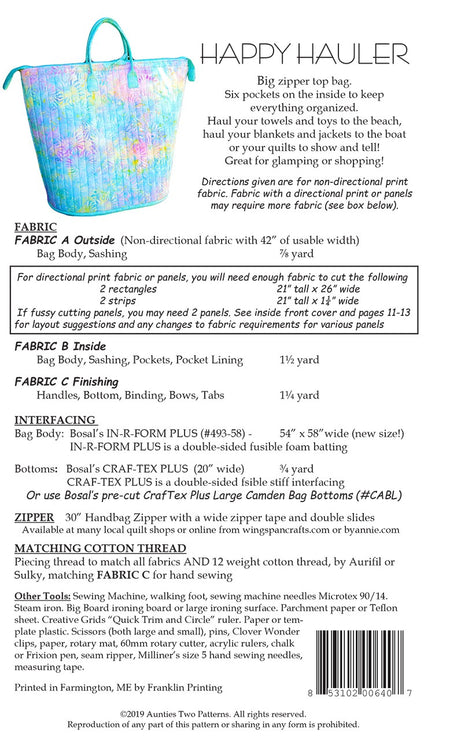 Happy Hauler Pattern
