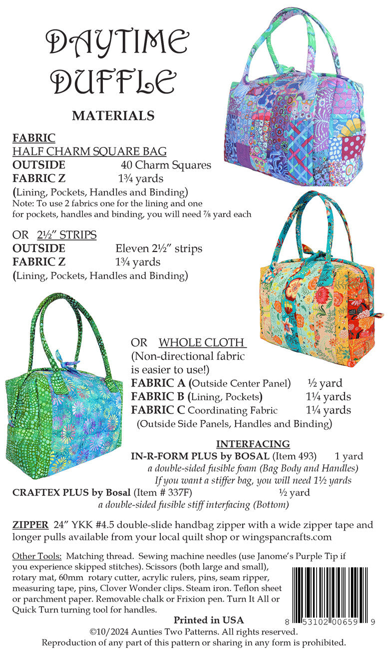 Daytime Duffle Pattern
