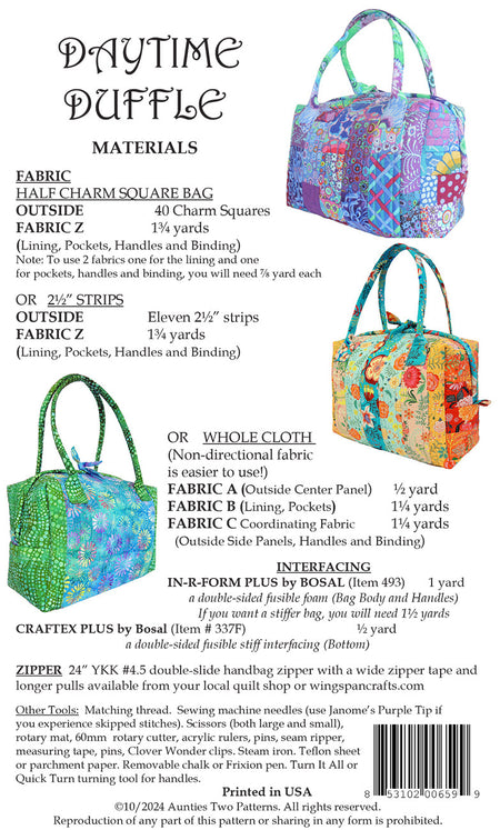 Daytime Duffle Pattern