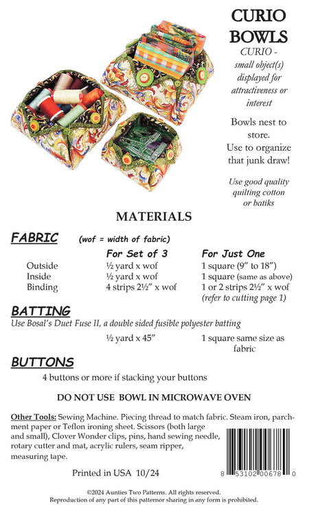Curio Bowls Pattern