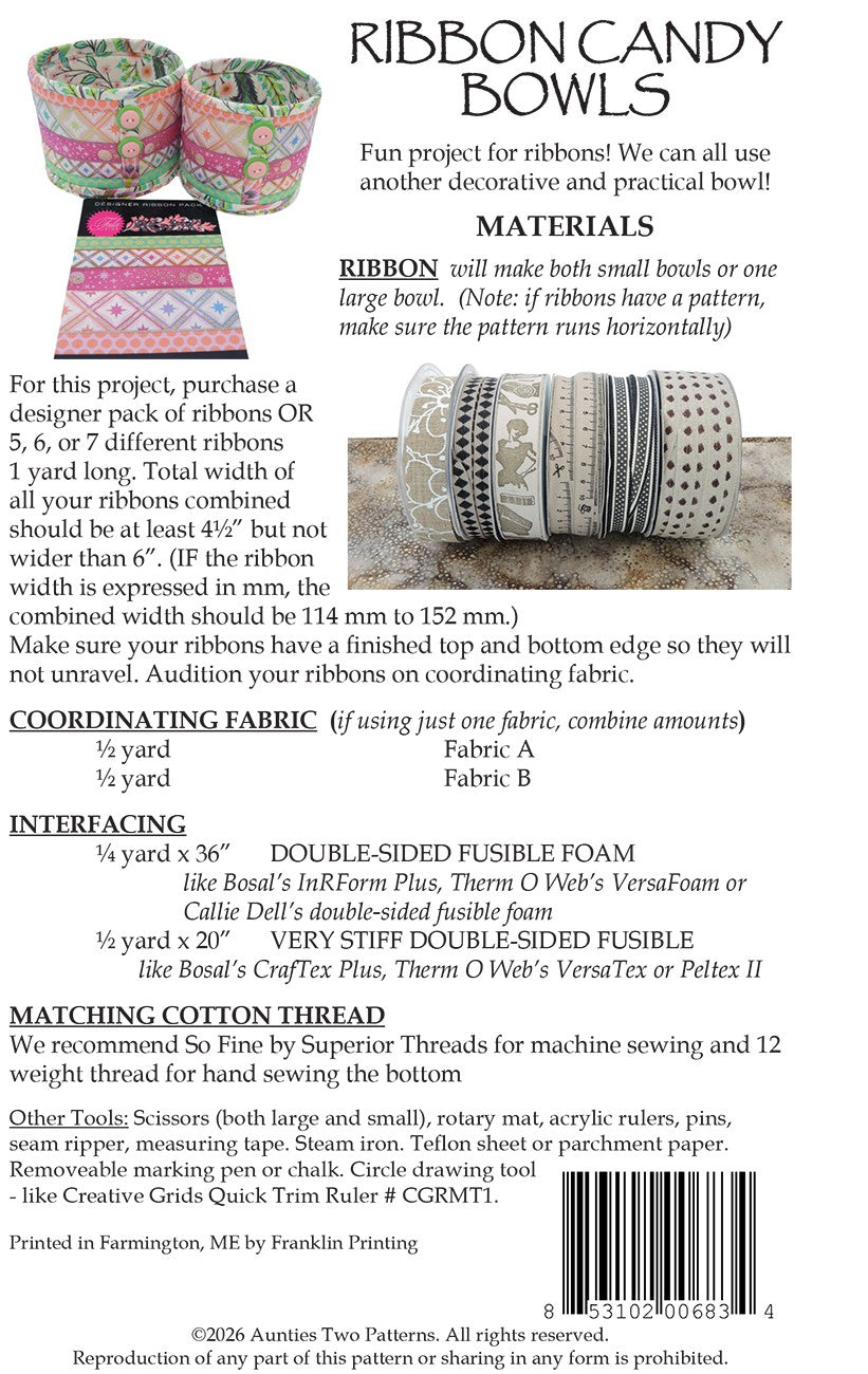 Ribbon Candy Bowls Pattern