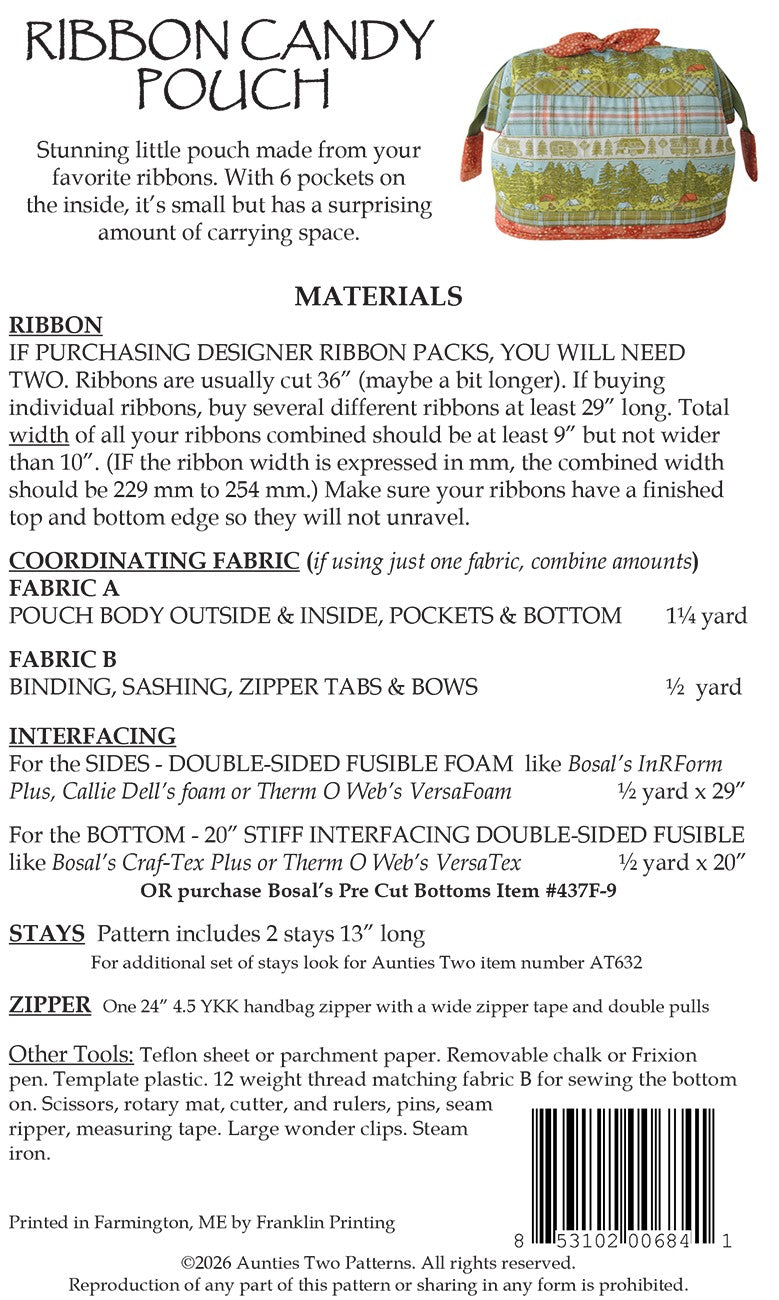 Ribbon Candy Pouch Pattern