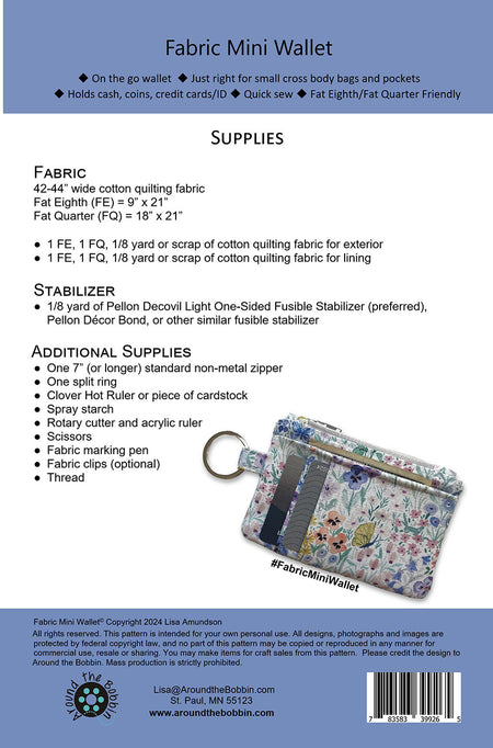 Fabric Mini Wallet Pattern