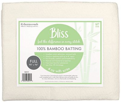 Bliss Quilt Batting 100% Bamboo Full 90in x 96in