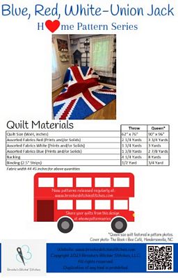 Blue, Red, White, Union Jack -Pixelated Quilt