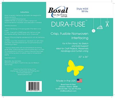 Bosal Dura-Fuse Non-Woven All-Purpose Interfacing Art 434