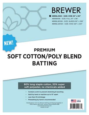 Brewer Premium 80/20 Blend Batting Crib 45in x 60in