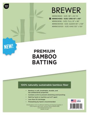 Brewer Premium Bamboo Batting Crib 45in x 60in
