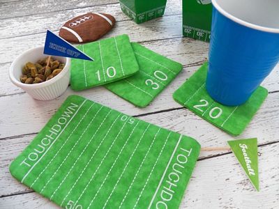 Football Pennants, Mug Rug, and Coasters