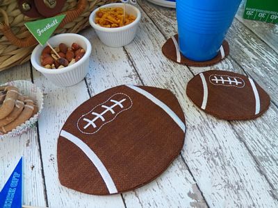 Football Pennants, Mug Rug, and Coasters