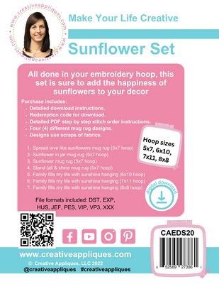 Sunflower Mug Rugs + Hangings Set