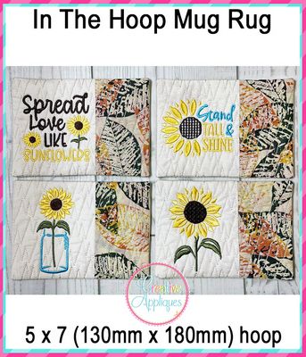 Sunflower Mug Rugs + Hangings Set