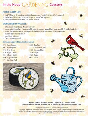 Gardening Coasters ITH