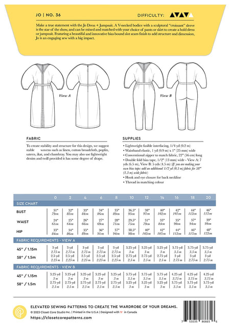 JO Dress & Jumpsuit Pattern