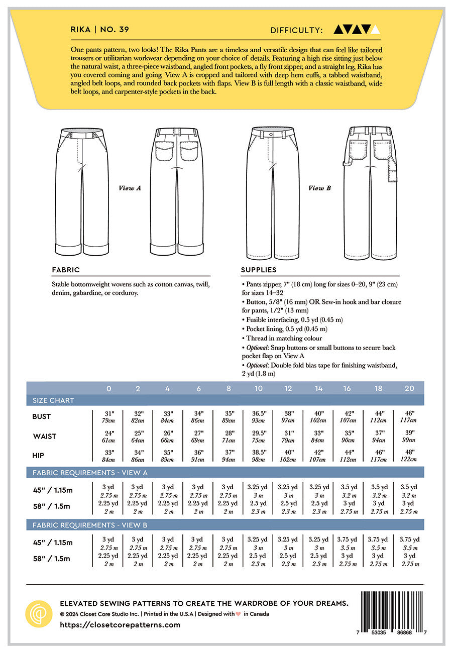 RIKA Pants Pattern