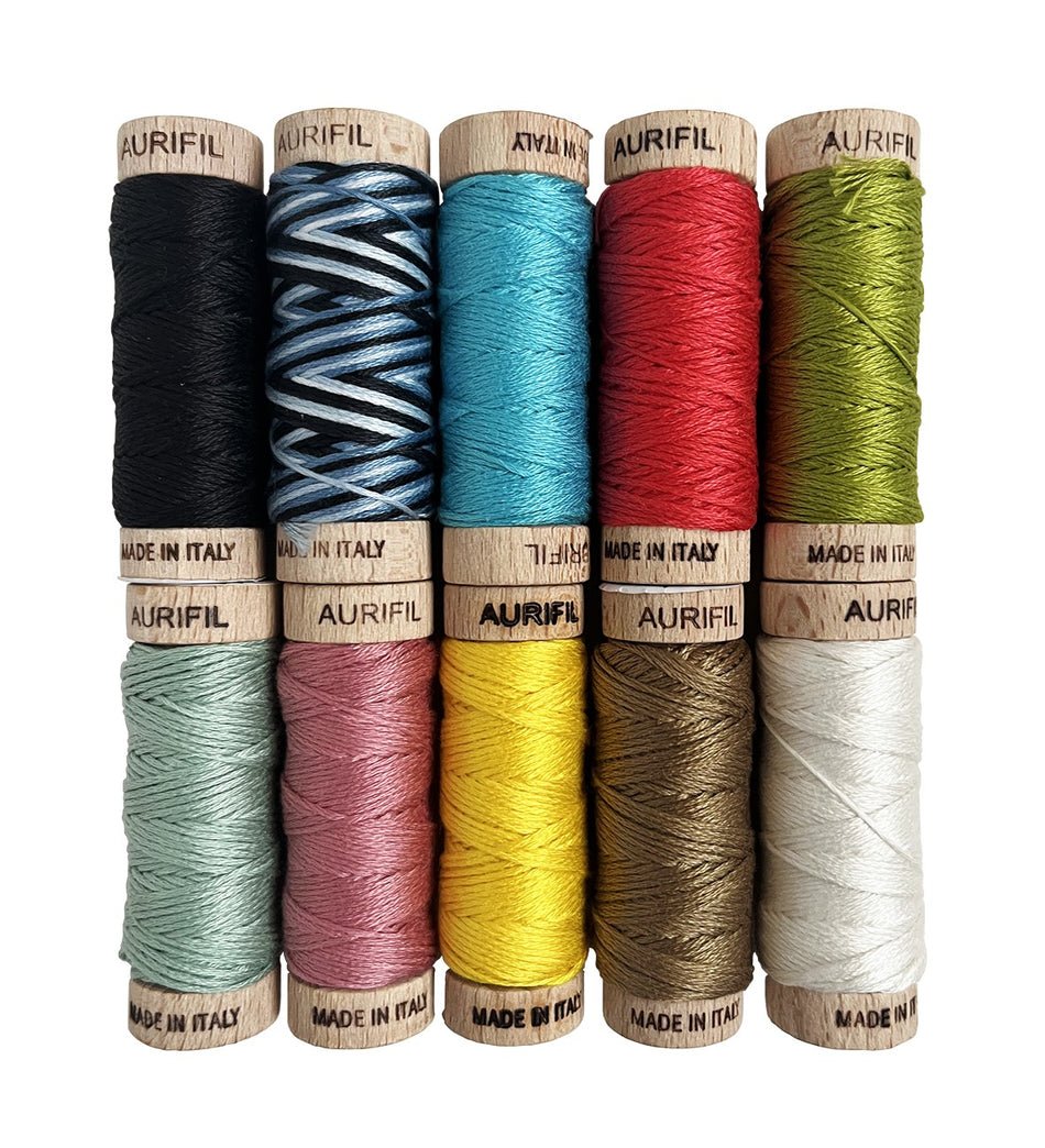 Chicken Scratch Embroidery by Carolyn Forster — Aurifil Thread Set, 10 Spools