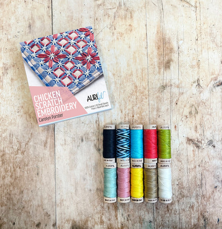 Chicken Scratch Embroidery by Carolyn Forster — Aurifil Thread Set, 10 Spools