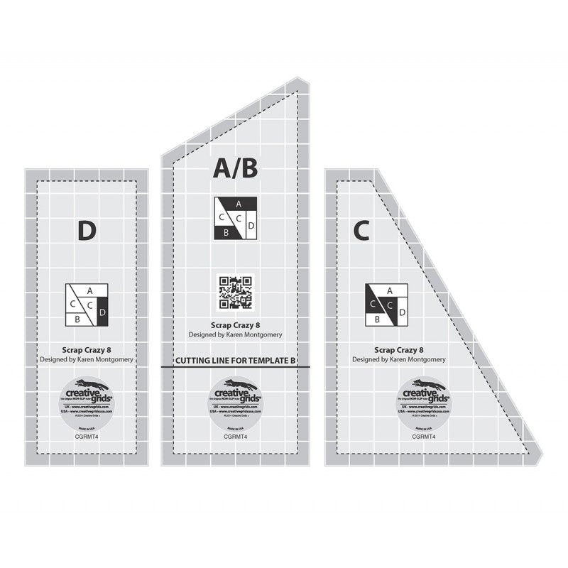 Creative Grids Scrap Crazy Templates Quilt Ruler