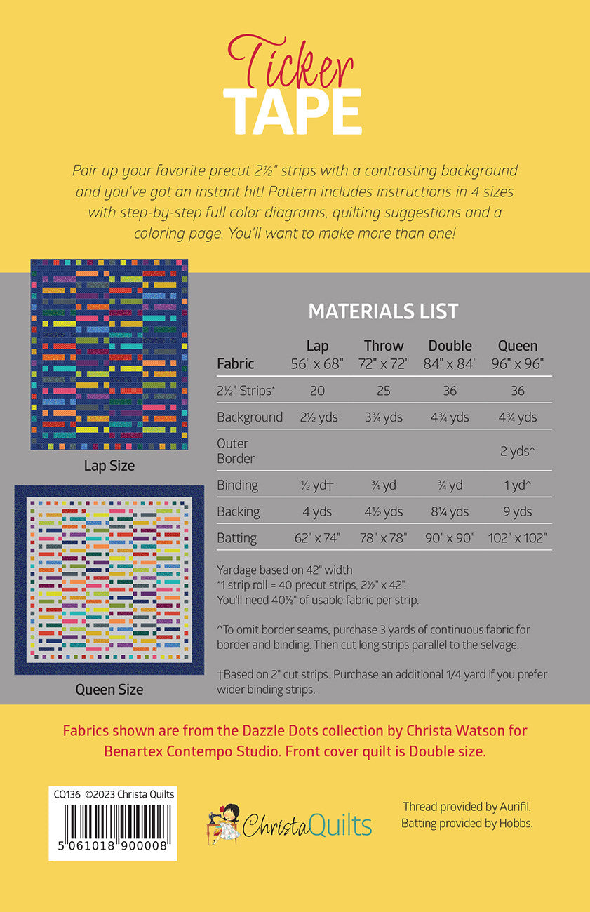 Ticker Tape Quilt Pattern