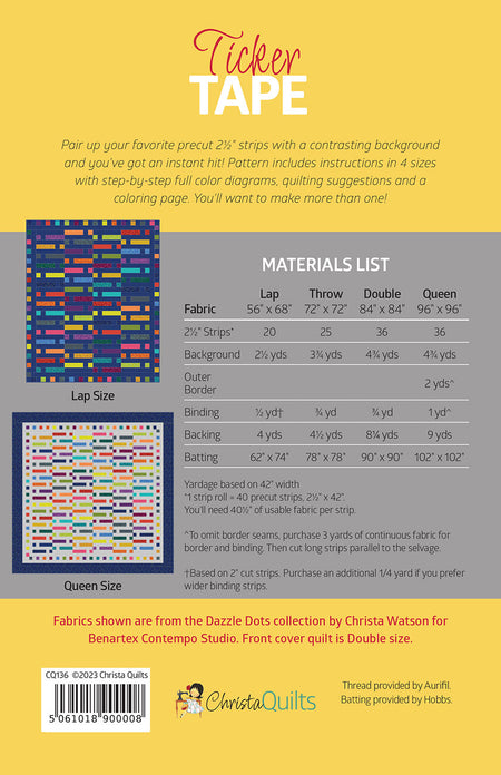 Ticker Tape Quilt Pattern