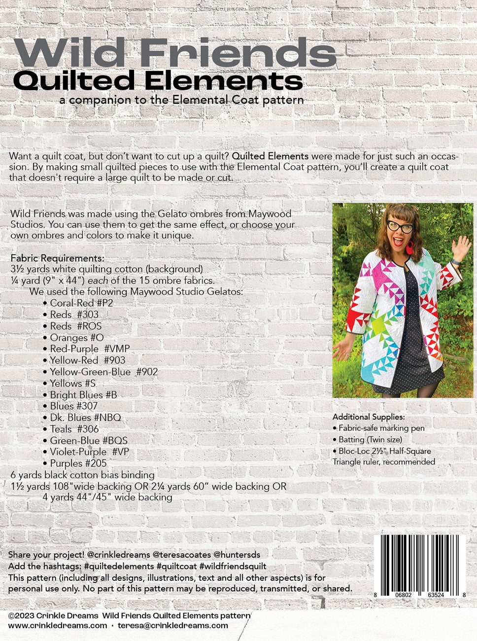 Wild Friends Quilted Elements Coat Pattern