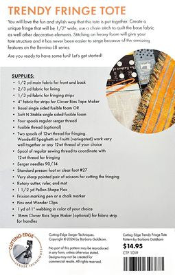 Cutting Edge Serger Project Trendy Fringe Tote