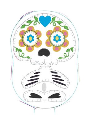 Sugar Skull Bear Stuffie ITH Embroidery Project