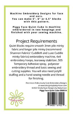 Piggy Quiet Cube - Emb Machine and Sewing Project