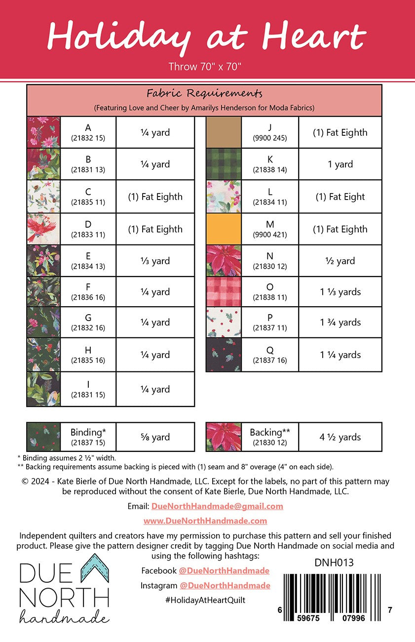 Holiday at Heart Quilt Pattern