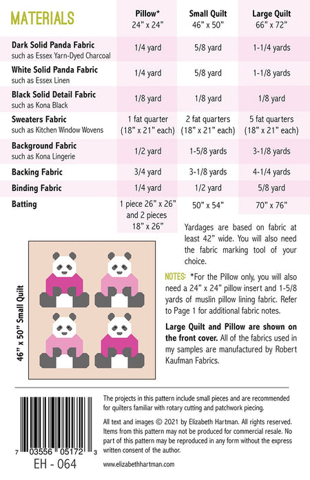 Pandas in Sweaters Pattern