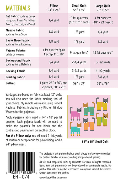 Cats in Pajamas Pattern