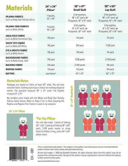 Yetis in Pajamas Pattern