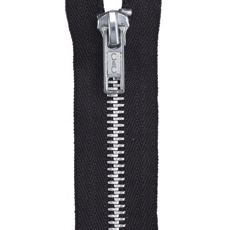 Aluminum Closed Fashion Zipper 5in Black